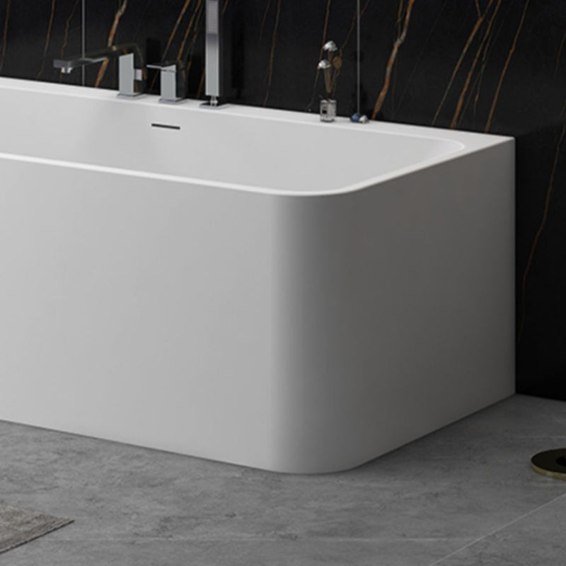 Modern Style Stone Soaking Bathtub Rectangle Back to Wall Bathtub Clearhalo 'Bathroom Remodel & Bathroom Fixtures' 'Bathtubs' 'Home Improvement' 'home_improvement' 'home_improvement_bathtubs' 'Showers & Bathtubs' 6775349