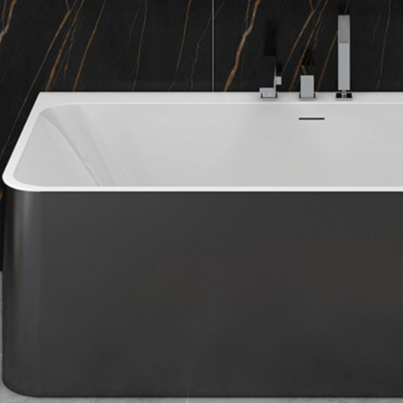 Modern Style Stone Soaking Bathtub Rectangle Back to Wall Bathtub Clearhalo 'Bathroom Remodel & Bathroom Fixtures' 'Bathtubs' 'Home Improvement' 'home_improvement' 'home_improvement_bathtubs' 'Showers & Bathtubs' 6775352