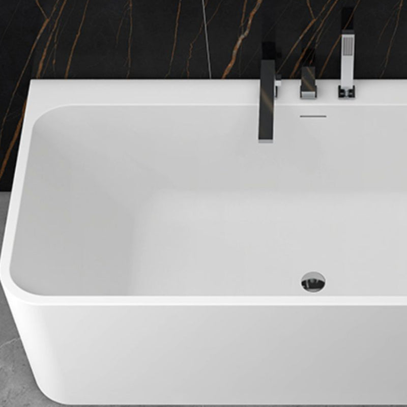 Modern Style Stone Soaking Bathtub Rectangle Back to Wall Bathtub Clearhalo 'Bathroom Remodel & Bathroom Fixtures' 'Bathtubs' 'Home Improvement' 'home_improvement' 'home_improvement_bathtubs' 'Showers & Bathtubs' 6775353