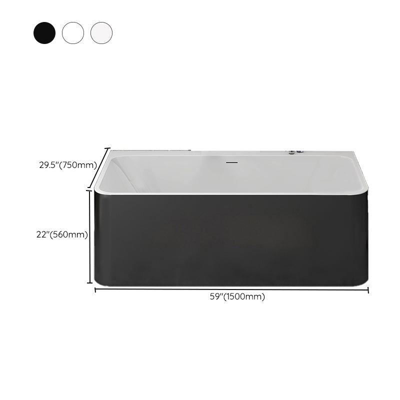 Modern Style Stone Soaking Bathtub Rectangle Back to Wall Bathtub Clearhalo 'Bathroom Remodel & Bathroom Fixtures' 'Bathtubs' 'Home Improvement' 'home_improvement' 'home_improvement_bathtubs' 'Showers & Bathtubs' 6775358