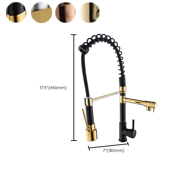 Modern Farmhouse Faucet Spring Spout Double Handles Kitchen Faucet High Arch Water Filler Clearhalo 'Home Improvement' 'home_improvement' 'home_improvement_kitchen_faucets' 'Kitchen Faucets' 'Kitchen Remodel & Kitchen Fixtures' 'Kitchen Sinks & Faucet Components' 'kitchen_faucets' 6776646