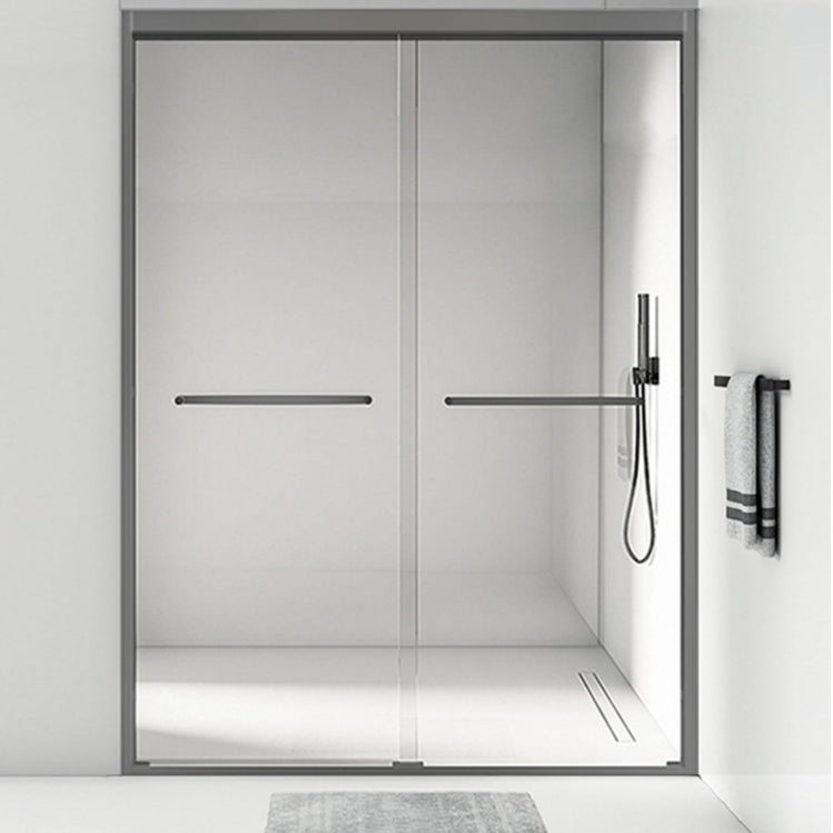Simple In-line Shower Bath Door Glass and Metal Bathroom Shower Door Gray Clearhalo 'Bathroom Remodel & Bathroom Fixtures' 'Home Improvement' 'home_improvement' 'home_improvement_shower_tub_doors' 'Shower and Tub Doors' 'shower_tub_doors' 'Showers & Bathtubs' 6776777