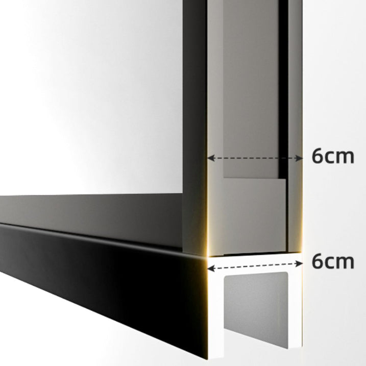 Simple In-line Shower Door Glass and Metal Bathroom Shower Bath Door Clearhalo 'Bathroom Remodel & Bathroom Fixtures' 'Home Improvement' 'home_improvement' 'home_improvement_shower_tub_doors' 'Shower and Tub Doors' 'shower_tub_doors' 'Showers & Bathtubs' 6776801