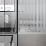 Metal and Glass Shower Door Simple Inline Black Shower Bath Door Clearhalo 'Bathroom Remodel & Bathroom Fixtures' 'Home Improvement' 'home_improvement' 'home_improvement_shower_tub_doors' 'Shower and Tub Doors' 'shower_tub_doors' 'Showers & Bathtubs' 6776819