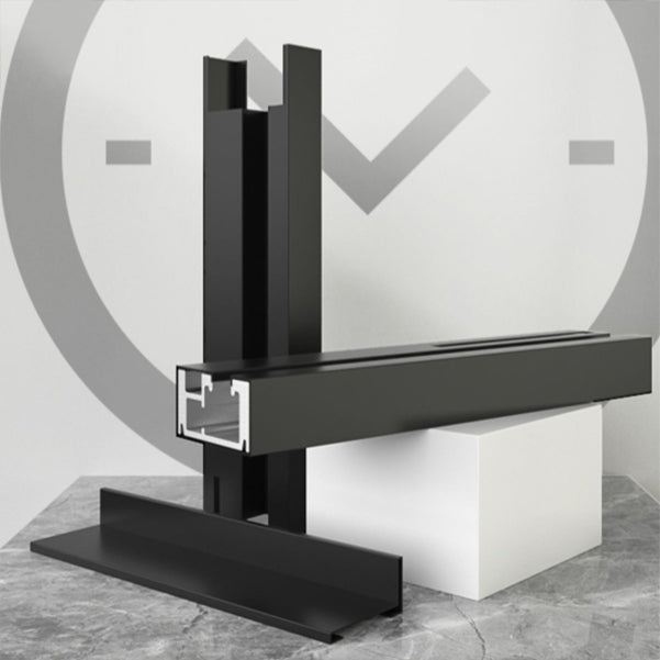 Glass and Metal Shower Door Simple One-Line Shower Black Bath Door Clearhalo 'Bathroom Remodel & Bathroom Fixtures' 'Home Improvement' 'home_improvement' 'home_improvement_shower_tub_doors' 'Shower and Tub Doors' 'shower_tub_doors' 'Showers & Bathtubs' 6777789