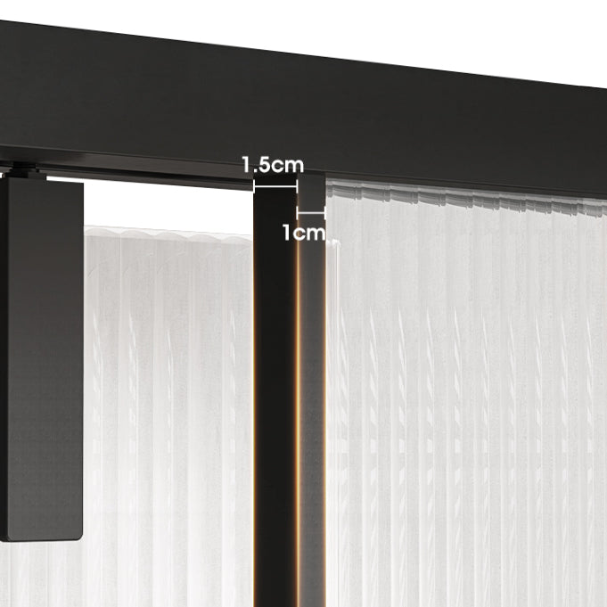 Glass and Metal Shower Door Simple One-Line Shower Black Bath Door Clearhalo 'Bathroom Remodel & Bathroom Fixtures' 'Home Improvement' 'home_improvement' 'home_improvement_shower_tub_doors' 'Shower and Tub Doors' 'shower_tub_doors' 'Showers & Bathtubs' 6777790