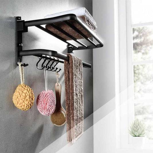 Modern Aluminum Bath Hardware Set Black Bathroom Accessory Kit Clearhalo 'Bathroom Hardware Sets' 'Bathroom Hardware' 'Bathroom Remodel & Bathroom Fixtures' 'bathroom_hardware_sets' 'Home Improvement' 'home_improvement' 'home_improvement_bathroom_hardware_sets' 6778038