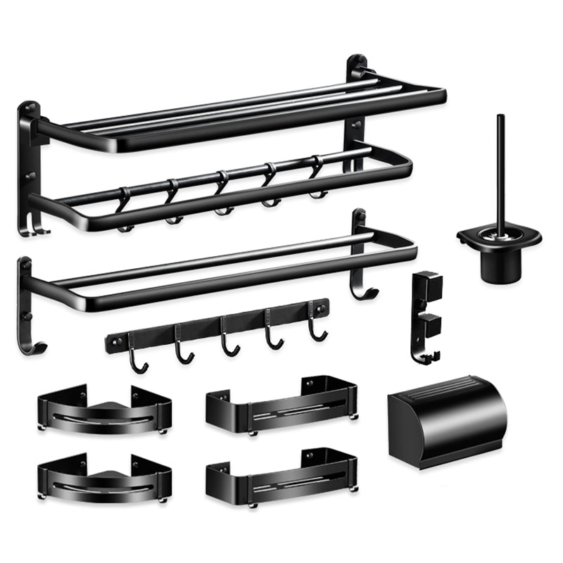 Modern Aluminum Bath Hardware Set Black Bathroom Accessory Kit Clearhalo 'Bathroom Hardware Sets' 'Bathroom Hardware' 'Bathroom Remodel & Bathroom Fixtures' 'bathroom_hardware_sets' 'Home Improvement' 'home_improvement' 'home_improvement_bathroom_hardware_sets' 6778047