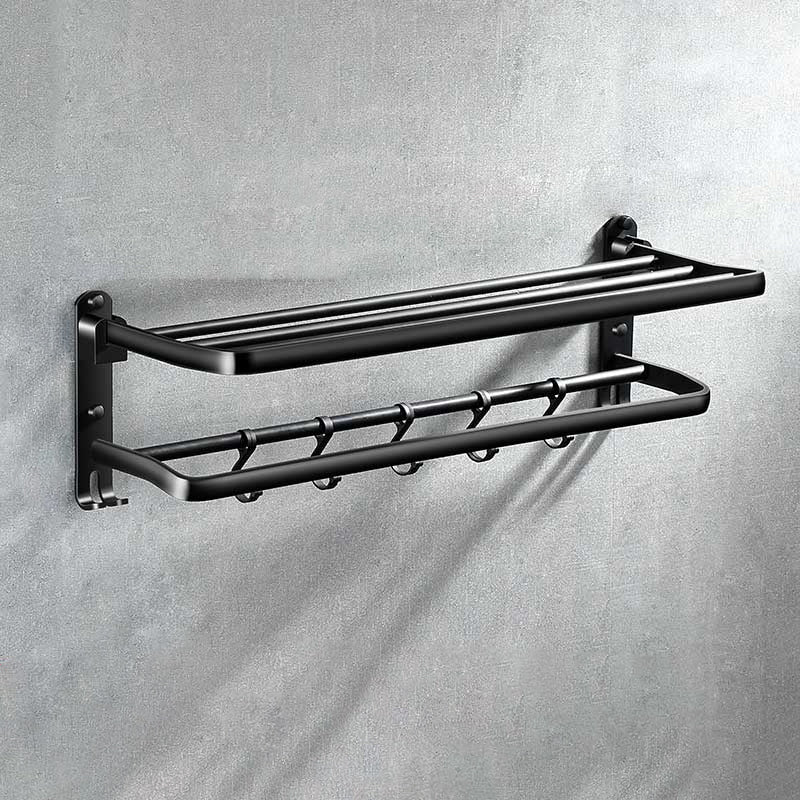 Modern Aluminum Bath Hardware Set Black Bathroom Accessory Kit Towel Rack (24"L) Clearhalo 'Bathroom Hardware Sets' 'Bathroom Hardware' 'Bathroom Remodel & Bathroom Fixtures' 'bathroom_hardware_sets' 'Home Improvement' 'home_improvement' 'home_improvement_bathroom_hardware_sets' 6778048