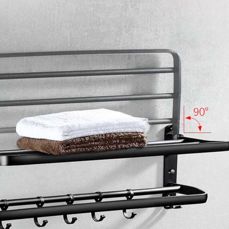 Modern Aluminum Bath Hardware Set Black Bathroom Accessory Kit Clearhalo 'Bathroom Hardware Sets' 'Bathroom Hardware' 'Bathroom Remodel & Bathroom Fixtures' 'bathroom_hardware_sets' 'Home Improvement' 'home_improvement' 'home_improvement_bathroom_hardware_sets' 6778054