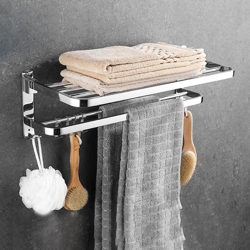 Modern Stainless Steel Bath Hardware Set Sliver Bathroom Accessory Kit Towel Rack (31"L) Clearhalo 'Bathroom Hardware Sets' 'Bathroom Hardware' 'Bathroom Remodel & Bathroom Fixtures' 'bathroom_hardware_sets' 'Home Improvement' 'home_improvement' 'home_improvement_bathroom_hardware_sets' 6778077