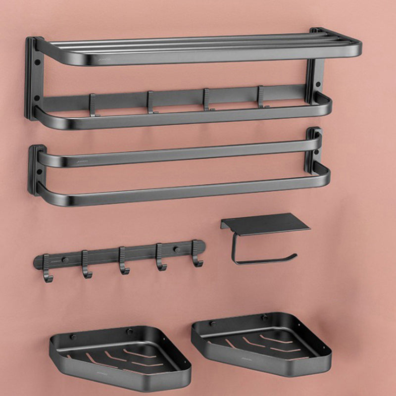 6-Piece Modern Bathroom Accessory Set Metal Bathroom Hardware Set Clearhalo 'Bathroom Hardware Sets' 'Bathroom Hardware' 'Bathroom Remodel & Bathroom Fixtures' 'bathroom_hardware_sets' 'Home Improvement' 'home_improvement' 'home_improvement_bathroom_hardware_sets' 6778101
