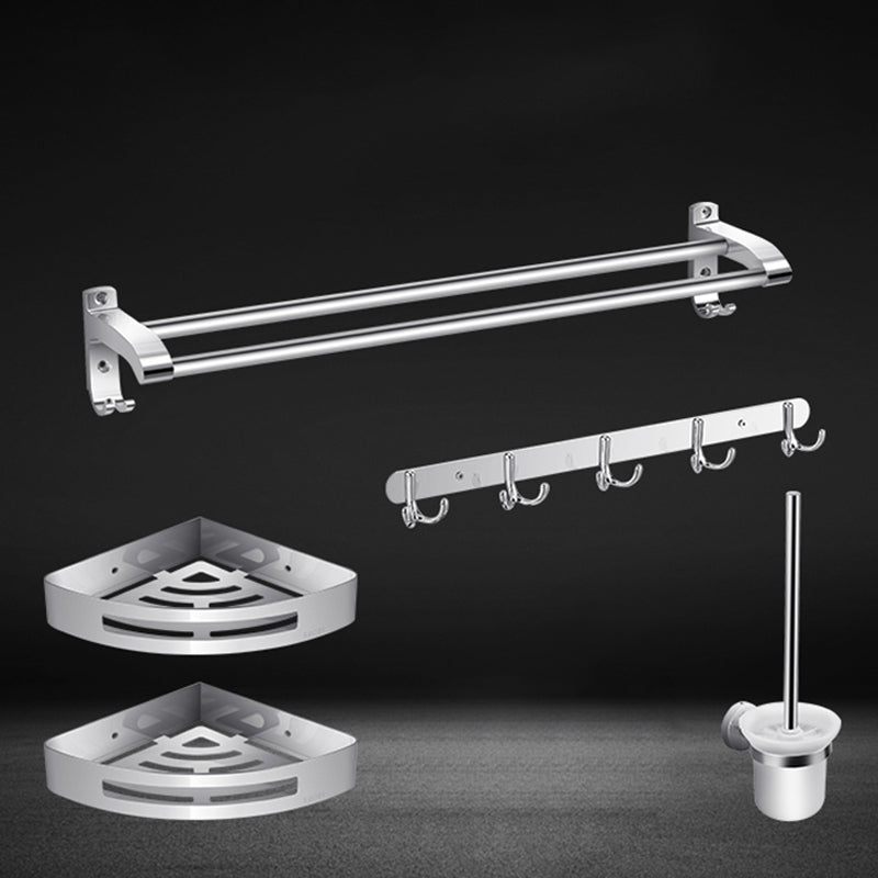 Modern Sliver Bath Hardware Set Metal Bathroom Accessory Kit Clearhalo 'Bathroom Hardware Sets' 'Bathroom Hardware' 'Bathroom Remodel & Bathroom Fixtures' 'bathroom_hardware_sets' 'Home Improvement' 'home_improvement' 'home_improvement_bathroom_hardware_sets' 6778140