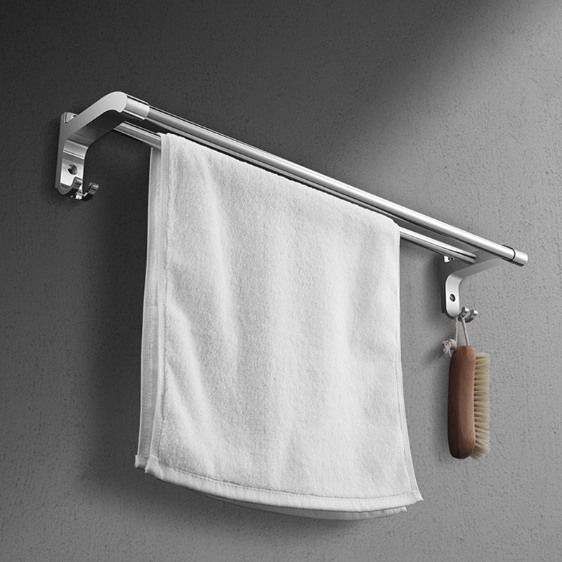 Modern Sliver Bath Hardware Set Metal Bathroom Accessory Kit Towel Bar Clearhalo 'Bathroom Hardware Sets' 'Bathroom Hardware' 'Bathroom Remodel & Bathroom Fixtures' 'bathroom_hardware_sets' 'Home Improvement' 'home_improvement' 'home_improvement_bathroom_hardware_sets' 6778145