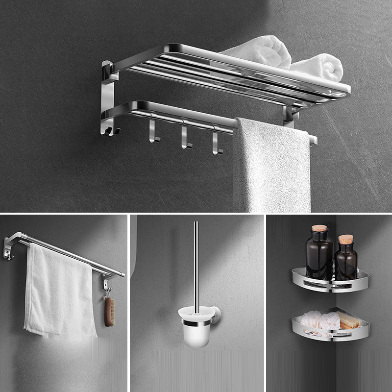 Modern Sliver Bath Hardware Set Metal Bathroom Accessory Kit 5-Piece Set (Toilet Brush) Clearhalo 'Bathroom Hardware Sets' 'Bathroom Hardware' 'Bathroom Remodel & Bathroom Fixtures' 'bathroom_hardware_sets' 'Home Improvement' 'home_improvement' 'home_improvement_bathroom_hardware_sets' 6778150