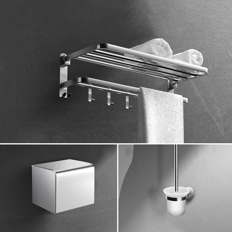 Modern Sliver Bath Hardware Set Metal Bathroom Accessory Kit 3-Piece Set (Toilet Brush) Clearhalo 'Bathroom Hardware Sets' 'Bathroom Hardware' 'Bathroom Remodel & Bathroom Fixtures' 'bathroom_hardware_sets' 'Home Improvement' 'home_improvement' 'home_improvement_bathroom_hardware_sets' 6778156