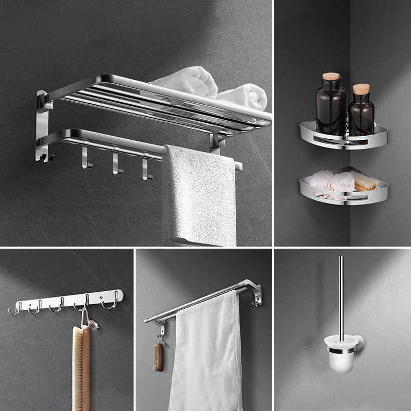 Modern Sliver Bath Hardware Set Metal Bathroom Accessory Kit 6-Piece Set (Toilet Brush) Clearhalo 'Bathroom Hardware Sets' 'Bathroom Hardware' 'Bathroom Remodel & Bathroom Fixtures' 'bathroom_hardware_sets' 'Home Improvement' 'home_improvement' 'home_improvement_bathroom_hardware_sets' 6778159