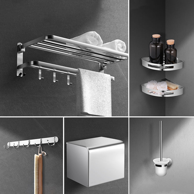 Modern Sliver Bath Hardware Set Metal Bathroom Accessory Kit 6-Piece Set (Toilet Paper Holder) Clearhalo 'Bathroom Hardware Sets' 'Bathroom Hardware' 'Bathroom Remodel & Bathroom Fixtures' 'bathroom_hardware_sets' 'Home Improvement' 'home_improvement' 'home_improvement_bathroom_hardware_sets' 6778160