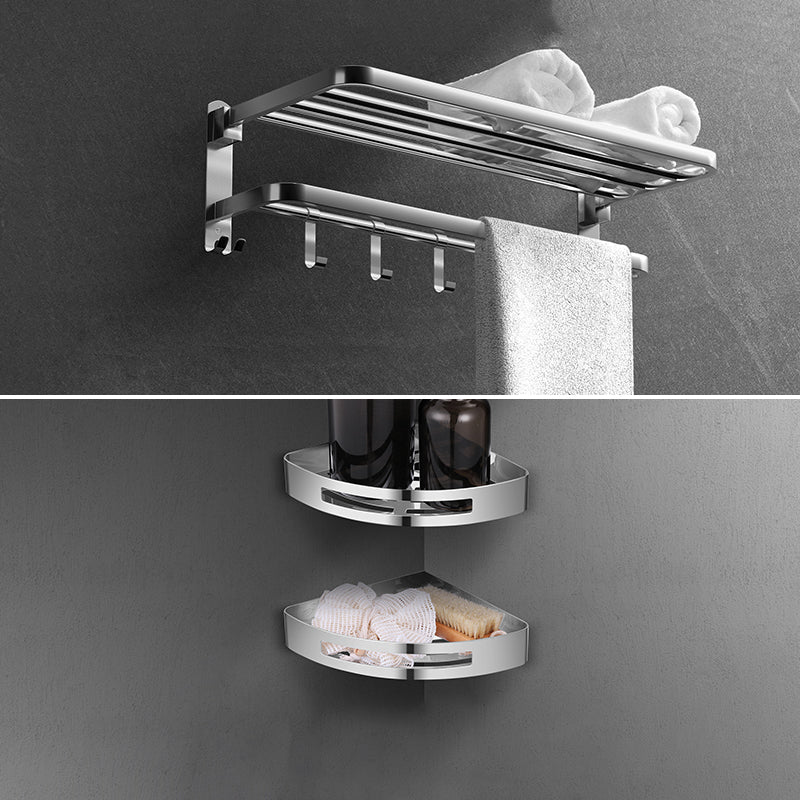Modern Sliver Bath Hardware Set Metal Bathroom Accessory Kit 3-Piece Set (Towel Rack) Clearhalo 'Bathroom Hardware Sets' 'Bathroom Hardware' 'Bathroom Remodel & Bathroom Fixtures' 'bathroom_hardware_sets' 'Home Improvement' 'home_improvement' 'home_improvement_bathroom_hardware_sets' 6778162