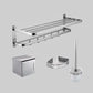 Modern Bathroom Accessory Kit Paper Holder Bath Shelf Bath Hardware Set Silver 4-Piece Set (Toilet Brush) Foldable Clearhalo 'Bathroom Hardware Sets' 'Bathroom Hardware' 'Bathroom Remodel & Bathroom Fixtures' 'bathroom_hardware_sets' 'Home Improvement' 'home_improvement' 'home_improvement_bathroom_hardware_sets' 6778189