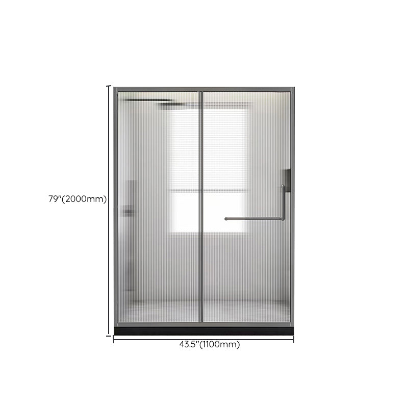 Glass and Metal Shower Door Simple Inline Black Shower Bath Door Clearhalo 'Bathroom Remodel & Bathroom Fixtures' 'Home Improvement' 'home_improvement' 'home_improvement_shower_tub_doors' 'Shower and Tub Doors' 'shower_tub_doors' 'Showers & Bathtubs' 6778300