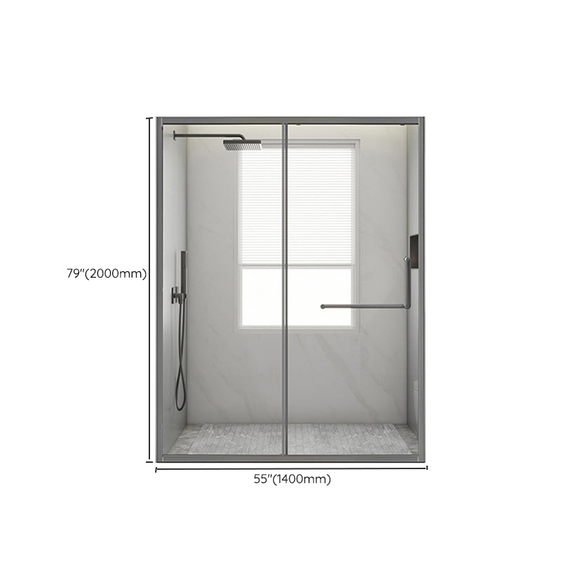 Glass and Metal Shower Door Simple Inline Black Shower Bath Door Clearhalo 'Bathroom Remodel & Bathroom Fixtures' 'Home Improvement' 'home_improvement' 'home_improvement_shower_tub_doors' 'Shower and Tub Doors' 'shower_tub_doors' 'Showers & Bathtubs' 6778305