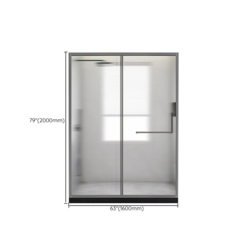Glass and Metal Shower Door Simple Inline Black Shower Bath Door Clearhalo 'Bathroom Remodel & Bathroom Fixtures' 'Home Improvement' 'home_improvement' 'home_improvement_shower_tub_doors' 'Shower and Tub Doors' 'shower_tub_doors' 'Showers & Bathtubs' 6778310