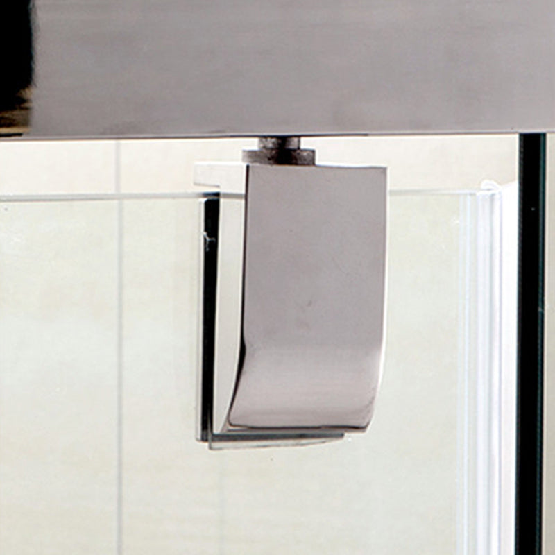 Glass and Metal Shower Bath Door Simple One-Line Shower Door Clearhalo 'Bathroom Remodel & Bathroom Fixtures' 'Home Improvement' 'home_improvement' 'home_improvement_shower_tub_doors' 'Shower and Tub Doors' 'shower_tub_doors' 'Showers & Bathtubs' 6778347