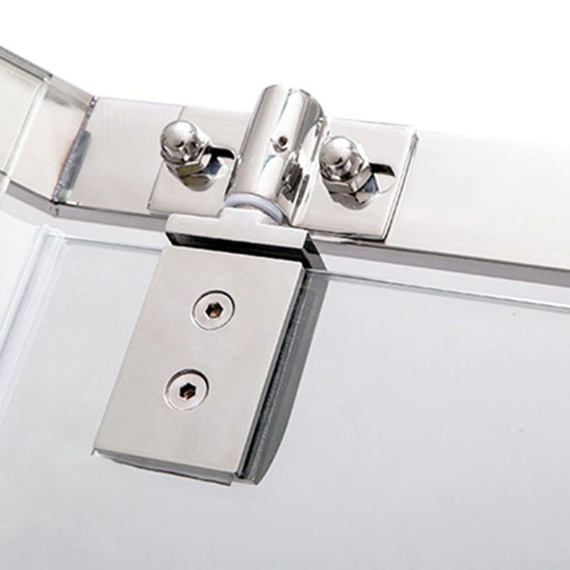 Glass and Metal Shower Bath Door Simple One-Line Shower Door Clearhalo 'Bathroom Remodel & Bathroom Fixtures' 'Home Improvement' 'home_improvement' 'home_improvement_shower_tub_doors' 'Shower and Tub Doors' 'shower_tub_doors' 'Showers & Bathtubs' 6778348