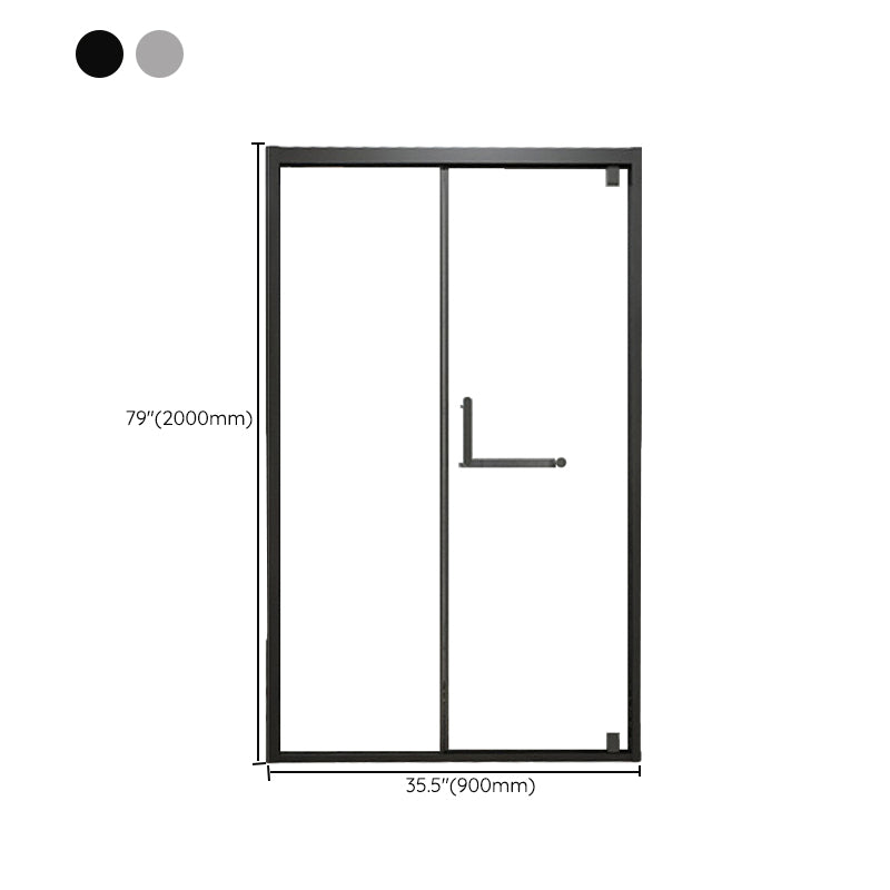 Glass and Metal Shower Bath Door Simple One-Line Shower Door Clearhalo 'Bathroom Remodel & Bathroom Fixtures' 'Home Improvement' 'home_improvement' 'home_improvement_shower_tub_doors' 'Shower and Tub Doors' 'shower_tub_doors' 'Showers & Bathtubs' 6778353