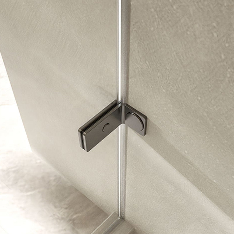 Transparent Glass Shower Door Simple One-line Hinged Shower Bath Door Clearhalo 'Bathroom Remodel & Bathroom Fixtures' 'Home Improvement' 'home_improvement' 'home_improvement_shower_tub_doors' 'Shower and Tub Doors' 'shower_tub_doors' 'Showers & Bathtubs' 6778476