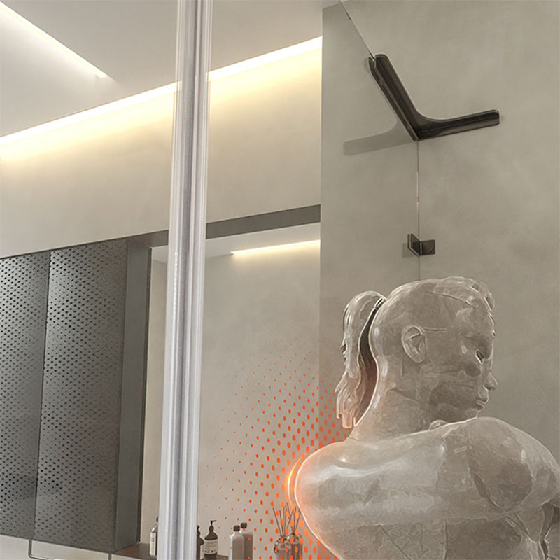 Transparent Glass Shower Door Simple One-line Hinged Shower Bath Door Clearhalo 'Bathroom Remodel & Bathroom Fixtures' 'Home Improvement' 'home_improvement' 'home_improvement_shower_tub_doors' 'Shower and Tub Doors' 'shower_tub_doors' 'Showers & Bathtubs' 6778477