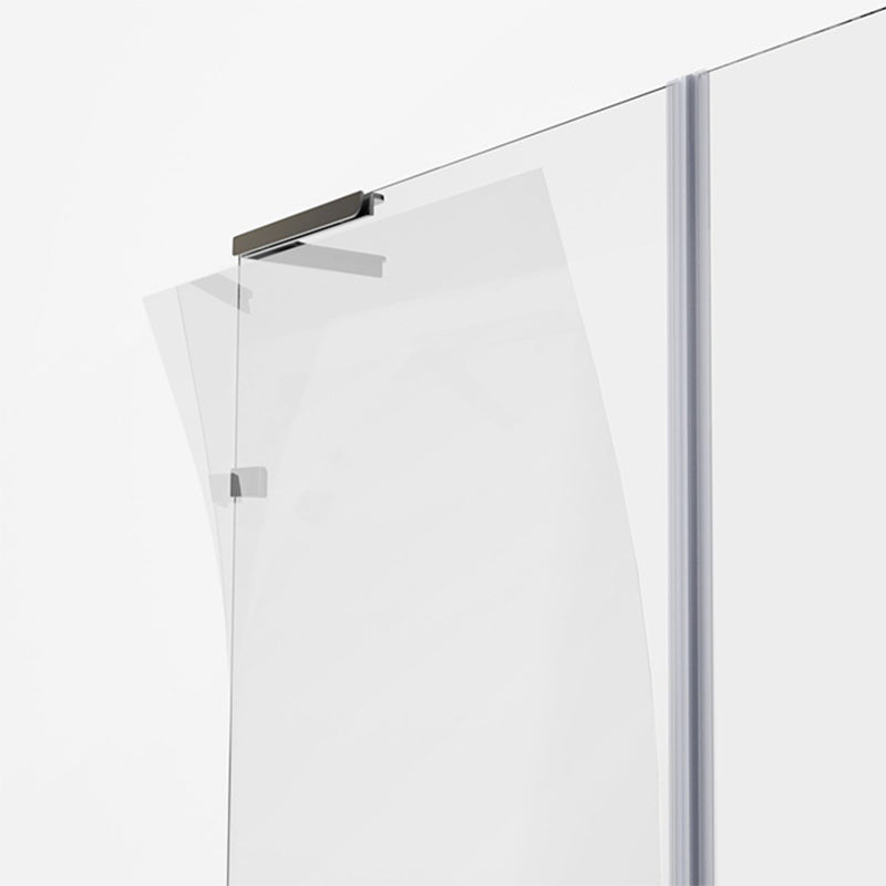 Transparent Glass Shower Door Simple One-line Hinged Shower Bath Door Clearhalo 'Bathroom Remodel & Bathroom Fixtures' 'Home Improvement' 'home_improvement' 'home_improvement_shower_tub_doors' 'Shower and Tub Doors' 'shower_tub_doors' 'Showers & Bathtubs' 6778479