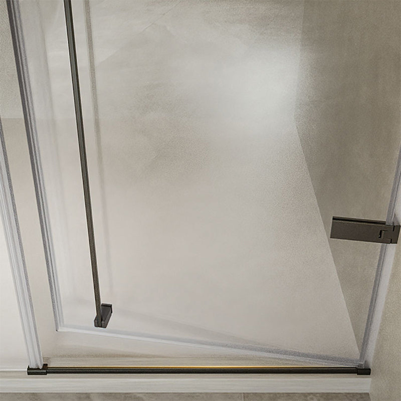 Transparent Glass Shower Door Simple One-line Hinged Shower Bath Door Clearhalo 'Bathroom Remodel & Bathroom Fixtures' 'Home Improvement' 'home_improvement' 'home_improvement_shower_tub_doors' 'Shower and Tub Doors' 'shower_tub_doors' 'Showers & Bathtubs' 6778480