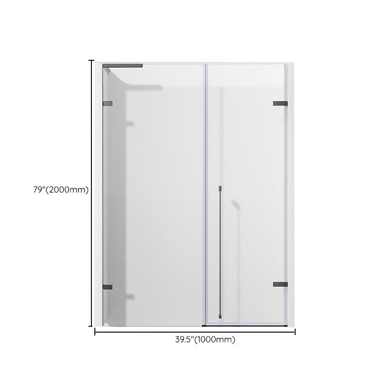 Transparent Glass Shower Door Simple One-line Hinged Shower Bath Door Clearhalo 'Bathroom Remodel & Bathroom Fixtures' 'Home Improvement' 'home_improvement' 'home_improvement_shower_tub_doors' 'Shower and Tub Doors' 'shower_tub_doors' 'Showers & Bathtubs' 6778485