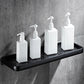 Contemporary 8-Piece Bathroom Hardware Set Matte Black Bath Shelf/Paper Holder/Robe Hooks Bath Shelf (20"L ) Clearhalo 'Bathroom Hardware Sets' 'Bathroom Hardware' 'Bathroom Remodel & Bathroom Fixtures' 'bathroom_hardware_sets' 'Home Improvement' 'home_improvement' 'home_improvement_bathroom_hardware_sets' 6778507