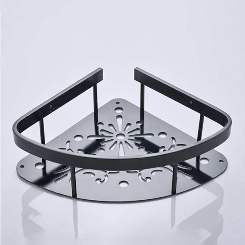 Contemporary 8-Piece Bathroom Hardware Set Matte Black Bath Shelf/Paper Holder/Robe Hooks Clearhalo 'Bathroom Hardware Sets' 'Bathroom Hardware' 'Bathroom Remodel & Bathroom Fixtures' 'bathroom_hardware_sets' 'Home Improvement' 'home_improvement' 'home_improvement_bathroom_hardware_sets' 6778521