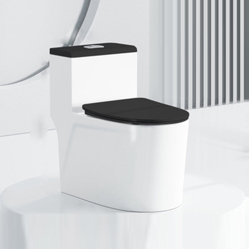 Traditional All-In-One Urine Toilet Floor Mounted Porcelain Siphon Jet Toilet 16"L x 28"W x 26"H Black/ White Clearhalo 'Bathroom Remodel & Bathroom Fixtures' 'Home Improvement' 'home_improvement' 'home_improvement_toilets' 'Toilets & Bidets' 'Toilets' 6778668