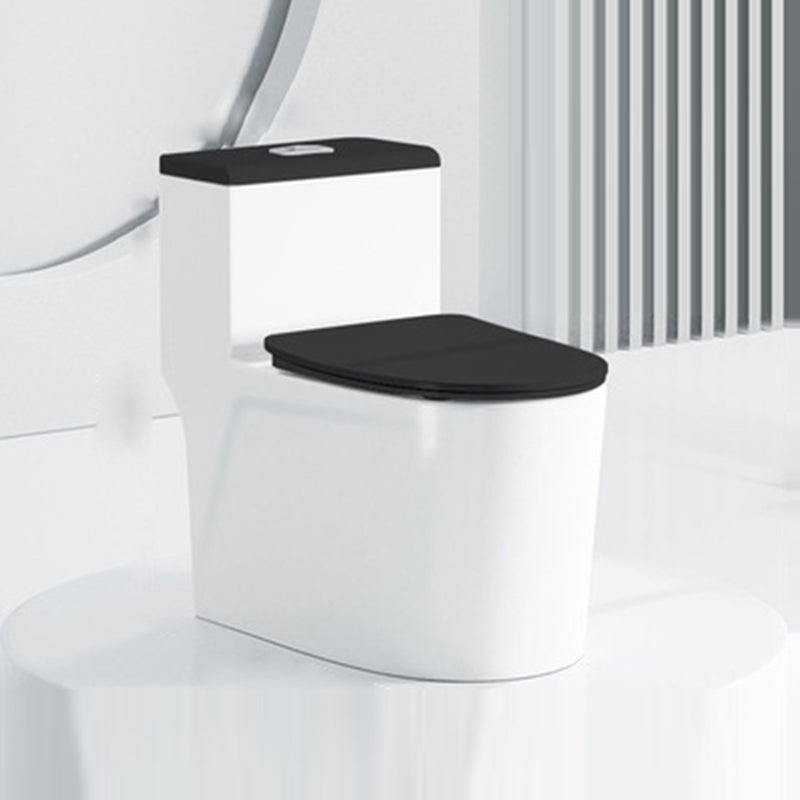 Traditional All-In-One Urine Toilet Floor Mounted Porcelain Siphon Jet Toilet 16"L x 28"W x 26"H Black White Clearhalo 'Bathroom Remodel & Bathroom Fixtures' 'Home Improvement' 'home_improvement' 'home_improvement_toilets' 'Toilets & Bidets' 'Toilets' 6778668
