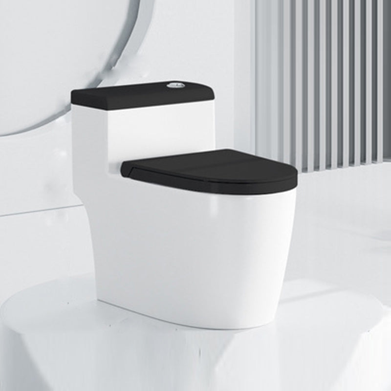 Traditional All-In-One Urine Toilet Floor Mounted Porcelain Siphon Jet Toilet 16"L x 28"W x 23"H Black/ White Clearhalo 'Bathroom Remodel & Bathroom Fixtures' 'Home Improvement' 'home_improvement' 'home_improvement_toilets' 'Toilets & Bidets' 'Toilets' 6778669