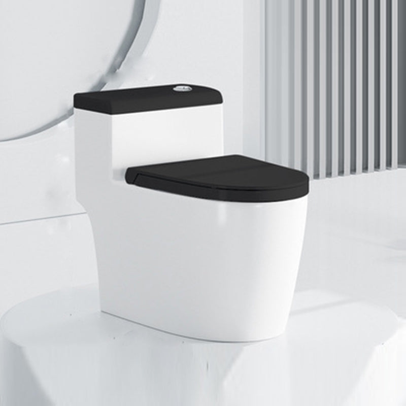 Traditional All-In-One Urine Toilet Floor Mounted Porcelain Siphon Jet Toilet 16"L x 28"W x 23"H Black White Clearhalo 'Bathroom Remodel & Bathroom Fixtures' 'Home Improvement' 'home_improvement' 'home_improvement_toilets' 'Toilets & Bidets' 'Toilets' 6778669