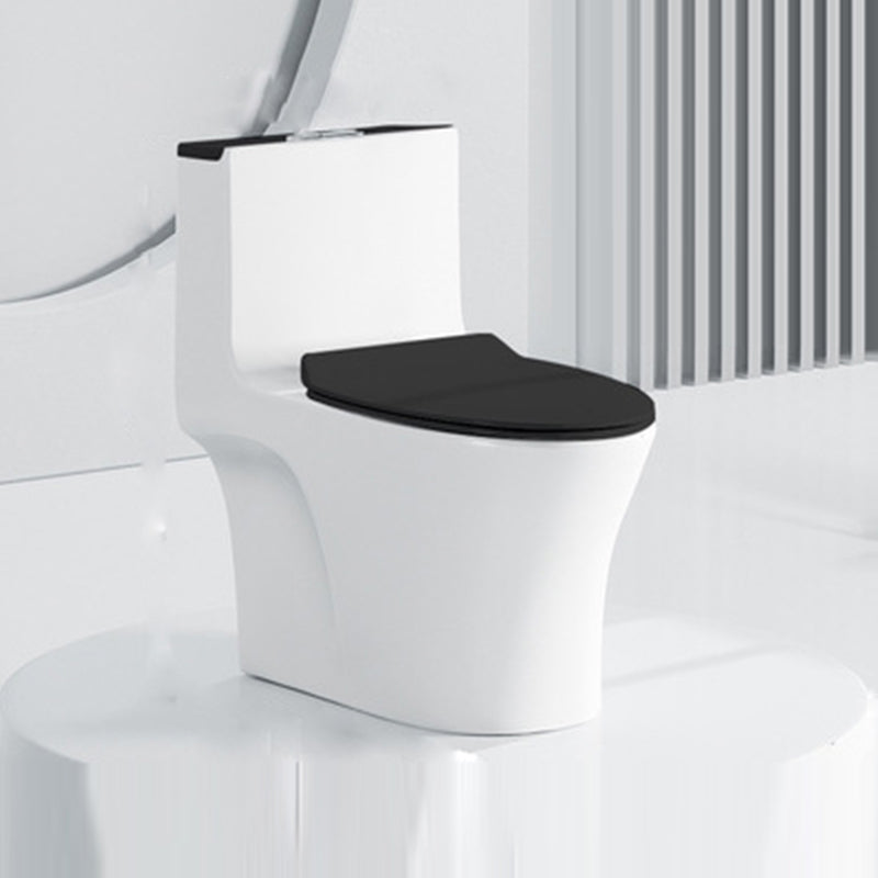 Traditional All-In-One Urine Toilet Floor Mounted Porcelain Siphon Jet Toilet 15"L x 28"W x 28"H Black/ White Clearhalo 'Bathroom Remodel & Bathroom Fixtures' 'Home Improvement' 'home_improvement' 'home_improvement_toilets' 'Toilets & Bidets' 'Toilets' 6778671