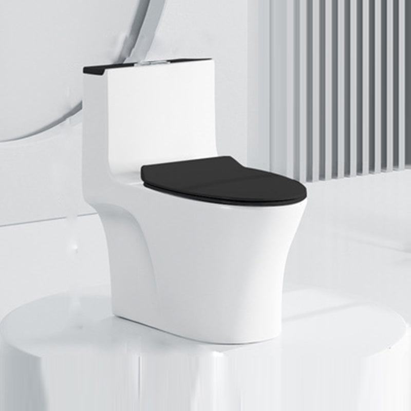 Traditional All-In-One Urine Toilet Floor Mounted Porcelain Siphon Jet Toilet 15"L x 28"W x 28"H Black White Clearhalo 'Bathroom Remodel & Bathroom Fixtures' 'Home Improvement' 'home_improvement' 'home_improvement_toilets' 'Toilets & Bidets' 'Toilets' 6778671