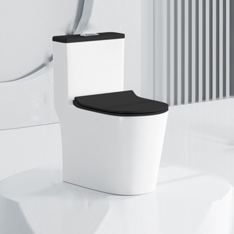 Traditional All-In-One Urine Toilet Floor Mounted Porcelain Siphon Jet Toilet 15"L x 23"W x 28"H Black/ White Clearhalo 'Bathroom Remodel & Bathroom Fixtures' 'Home Improvement' 'home_improvement' 'home_improvement_toilets' 'Toilets & Bidets' 'Toilets' 6778674