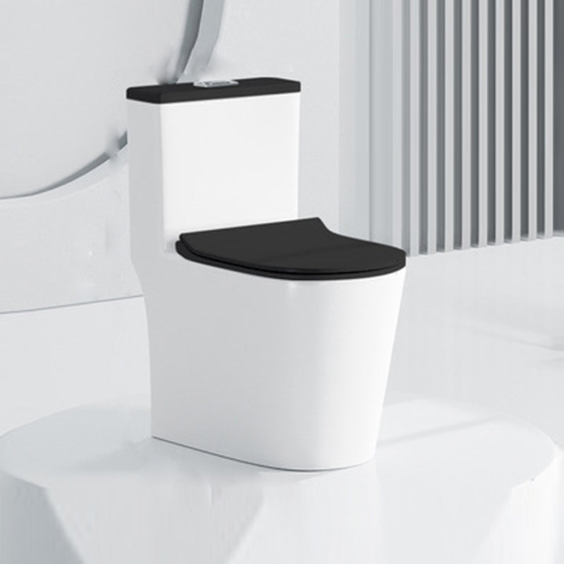 Traditional All-In-One Urine Toilet Floor Mounted Porcelain Siphon Jet Toilet 15"L x 23"W x 28"H Black White Clearhalo 'Bathroom Remodel & Bathroom Fixtures' 'Home Improvement' 'home_improvement' 'home_improvement_toilets' 'Toilets & Bidets' 'Toilets' 6778674