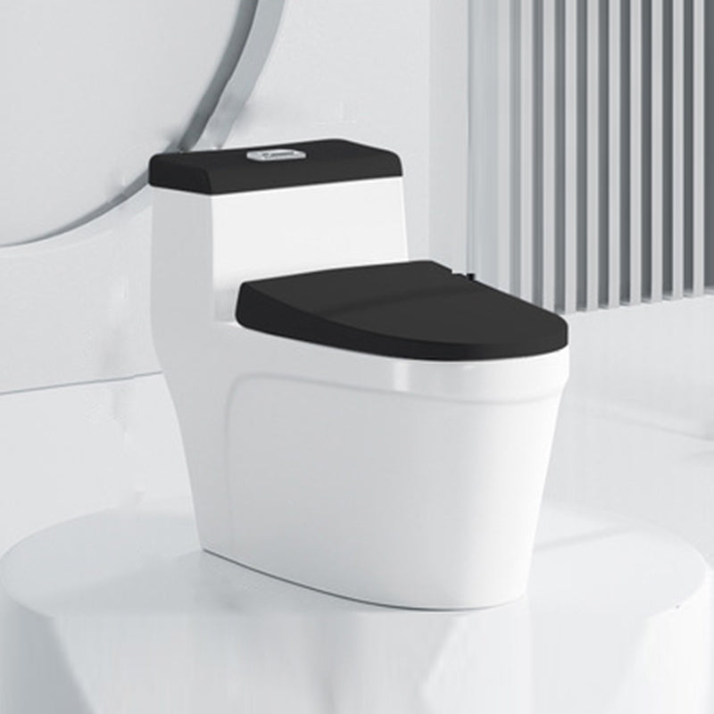 Traditional All-In-One Urine Toilet Floor Mounted Porcelain Siphon Jet Toilet 15"L x 28"W x 25"H Black/ White Clearhalo 'Bathroom Remodel & Bathroom Fixtures' 'Home Improvement' 'home_improvement' 'home_improvement_toilets' 'Toilets & Bidets' 'Toilets' 6778677