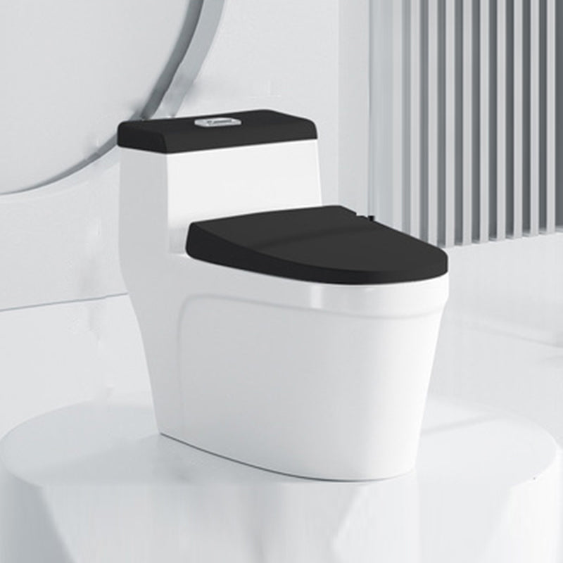 Traditional All-In-One Urine Toilet Floor Mounted Porcelain Siphon Jet Toilet 15"L x 28"W x 25"H Black White Clearhalo 'Bathroom Remodel & Bathroom Fixtures' 'Home Improvement' 'home_improvement' 'home_improvement_toilets' 'Toilets & Bidets' 'Toilets' 6778677