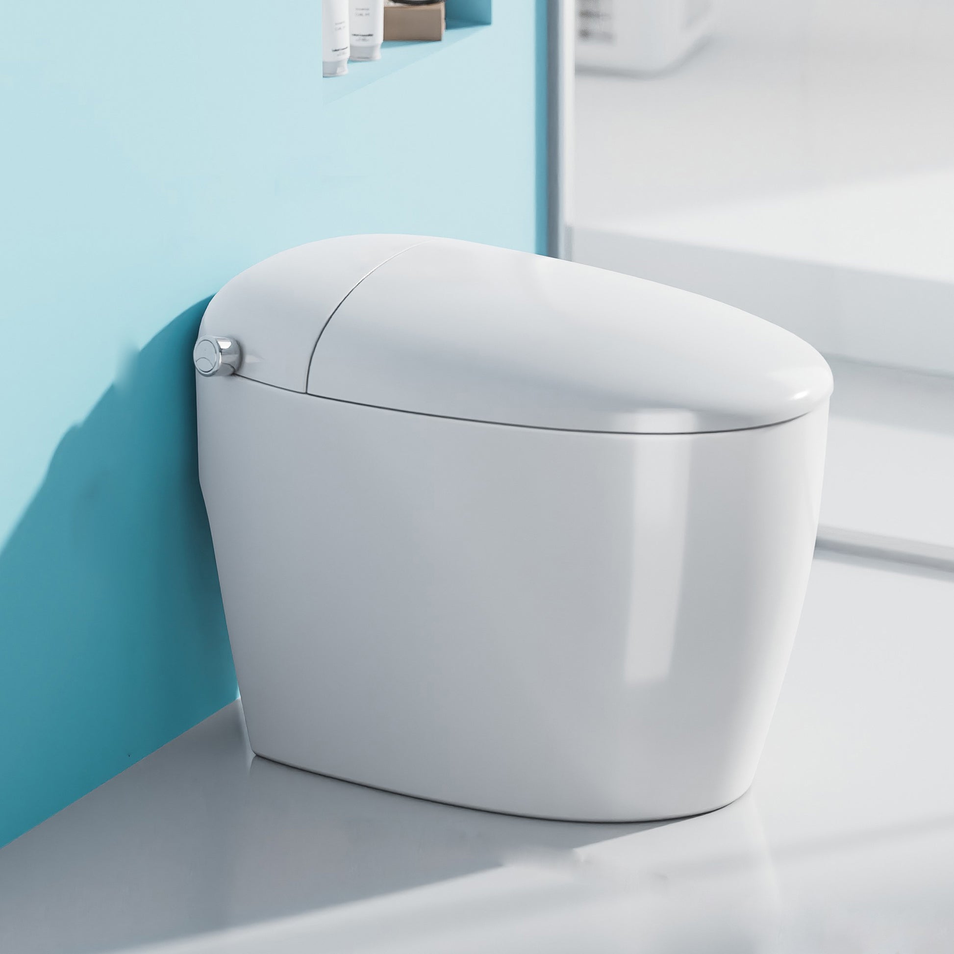 Modern Concealed Tank Urine Toilet One Piece Floor Mount Toilet Bowl with Seat 17"L x 27"W x 21"H White 12" Clearhalo 'Bathroom Remodel & Bathroom Fixtures' 'Home Improvement' 'home_improvement' 'home_improvement_toilets' 'Toilets & Bidets' 'Toilets' 6778794