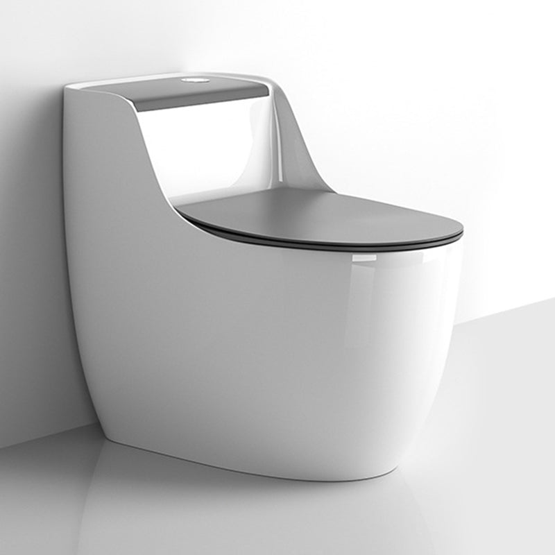 Modern Floor Mounted Ceramic Toilet One Piece Flush Toilet with Toilet Seat White Gray Clearhalo 'Bathroom Remodel & Bathroom Fixtures' 'Home Improvement' 'home_improvement' 'home_improvement_toilets' 'Toilets & Bidets' 'Toilets' 6778879