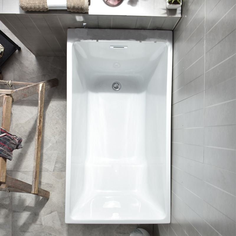 Acrylic Soaking Bathtub Antique Finish Rectangular Bathtub (Shelf not Included) Without Seat Tub Clearhalo 'Bathroom Remodel & Bathroom Fixtures' 'Bathtubs' 'Home Improvement' 'home_improvement' 'home_improvement_bathtubs' 'Showers & Bathtubs' 6778955